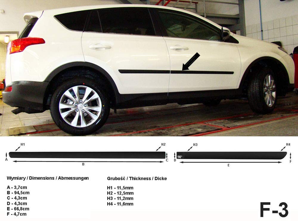 Spangenberg Seitenschutzleisten schwarz passend für Toyota RAV4 IV SUV Kombi ab Baujahr 12.2012- F3 (3700003) von Spangenberg