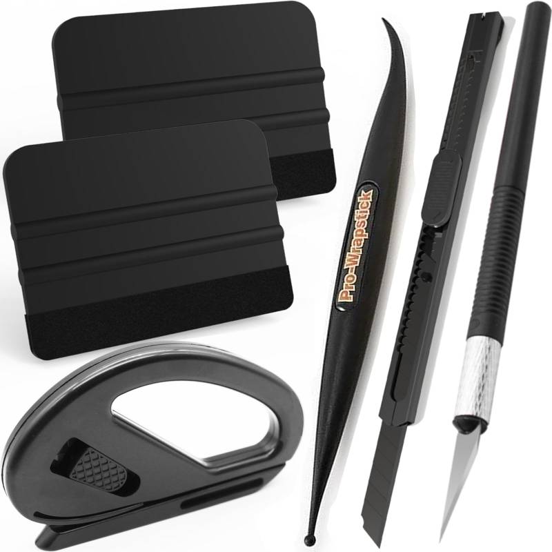 Spanno Car Vinyl Wrap Tool Kit für Autofolie Installation beinhaltet Vinyl-Rakel, Filzrakel, Vinylschneider, Universalmesser .. von Spanno Tools