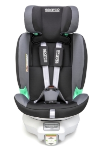 Kindersitz mit ISOFIX-Befestigungssystem Sparco, Gruppe 0/1/2/3, schwarz grau von Sparco