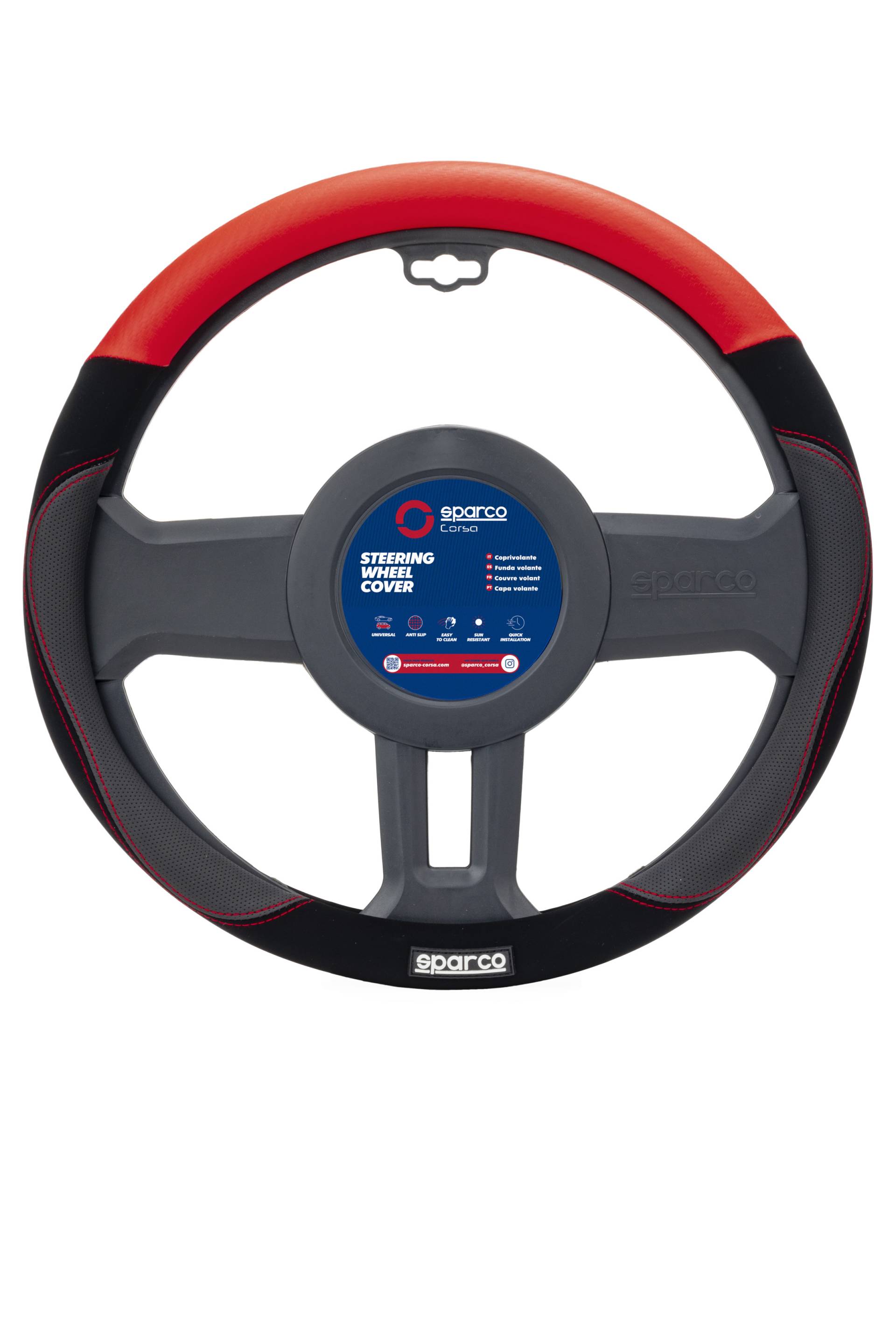 Lenkradhülle S122 von Sparco, rot, 1 Stück von Sparco