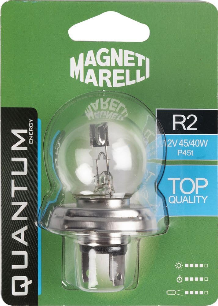 MAGNETI MARELLI 070.0000009513 R2 Einzellampe Asymmetrisch Auto 12V 45/40W Sockel P45t von Quantum Energy