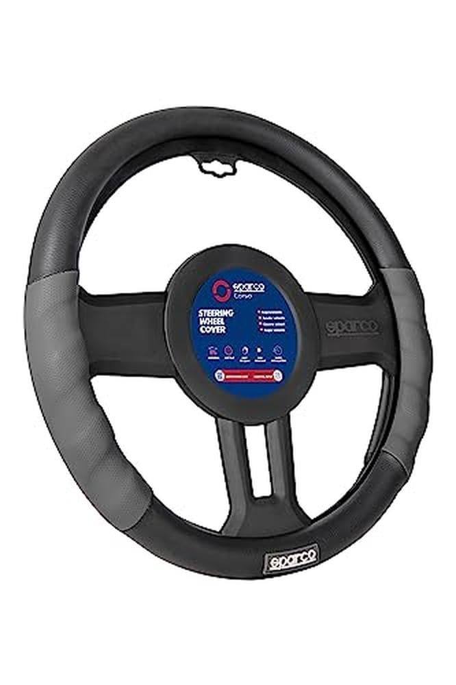 SPARCO SPC1101L Steering Wheel Covers Grey-Black, 38 x 38 x 4 cm von Sparco