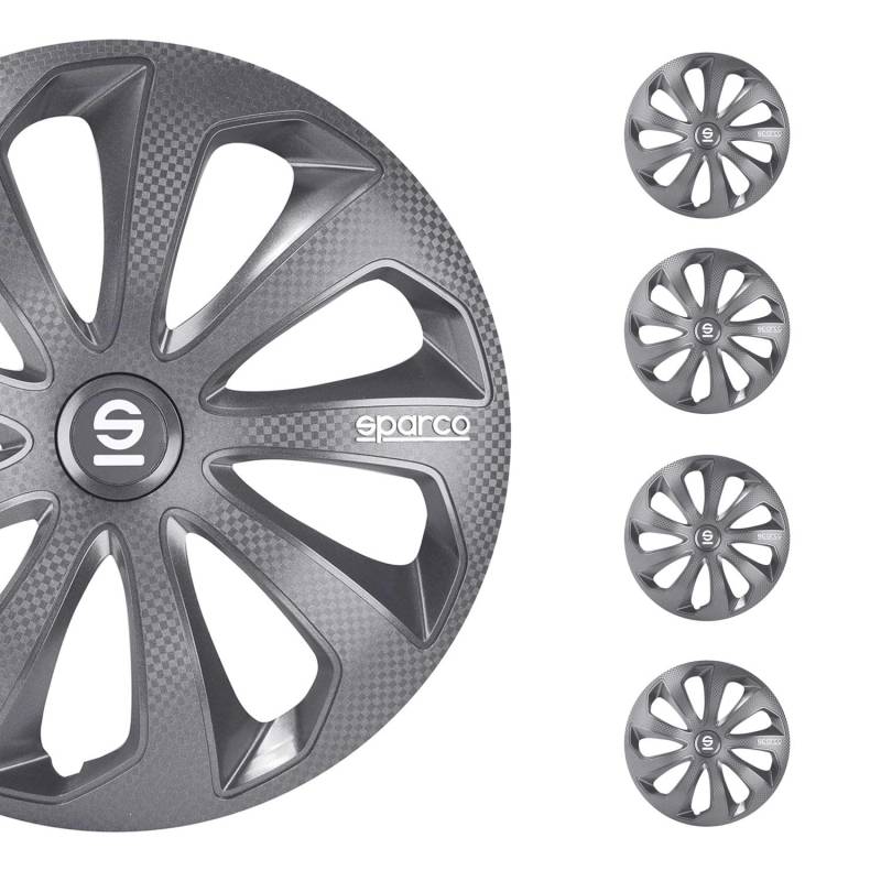 Satz Sparco Radzierblenden Sicilia 16-Zoll Grau/Karbon von Sparco