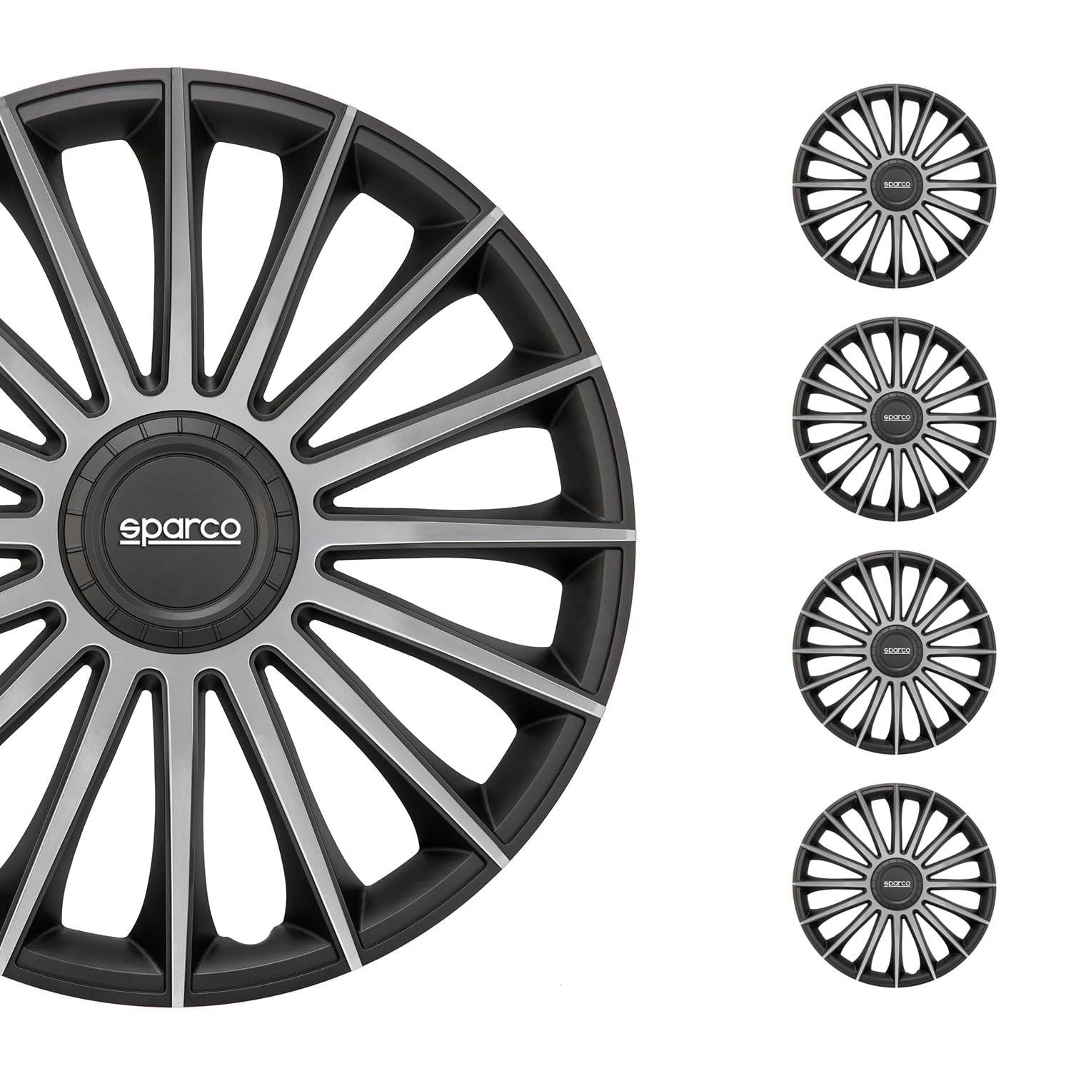 Sparco Satz Radzierblenden Treviso 16-Zoll Schwarz/Silber von Sparco