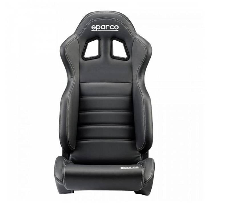 Sparco 00961NRSKY Sportsitz R100 Schwarz Kunstleder + Weisse Naten (Verstellbar) von Sparco