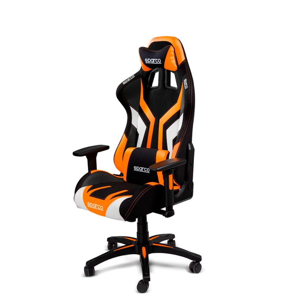 Sparco Bürostuhl/Gaming-Stuhl Torino Schwarz/Orange (Verstellbar) von Sparco