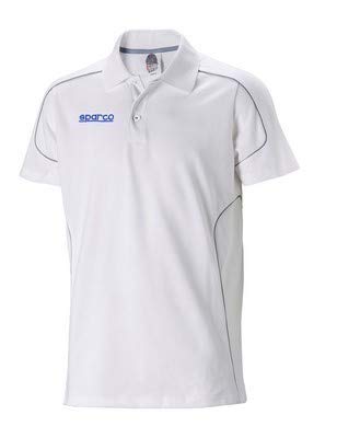 Sparco 011886BI1S Kurzarm Polo, Größe S, Weiß von Sparco