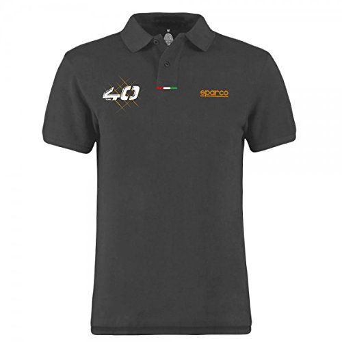 Sparco 01224GR4XL 40Th Kurzarm Polo, Größe XL, Grau von Sparco