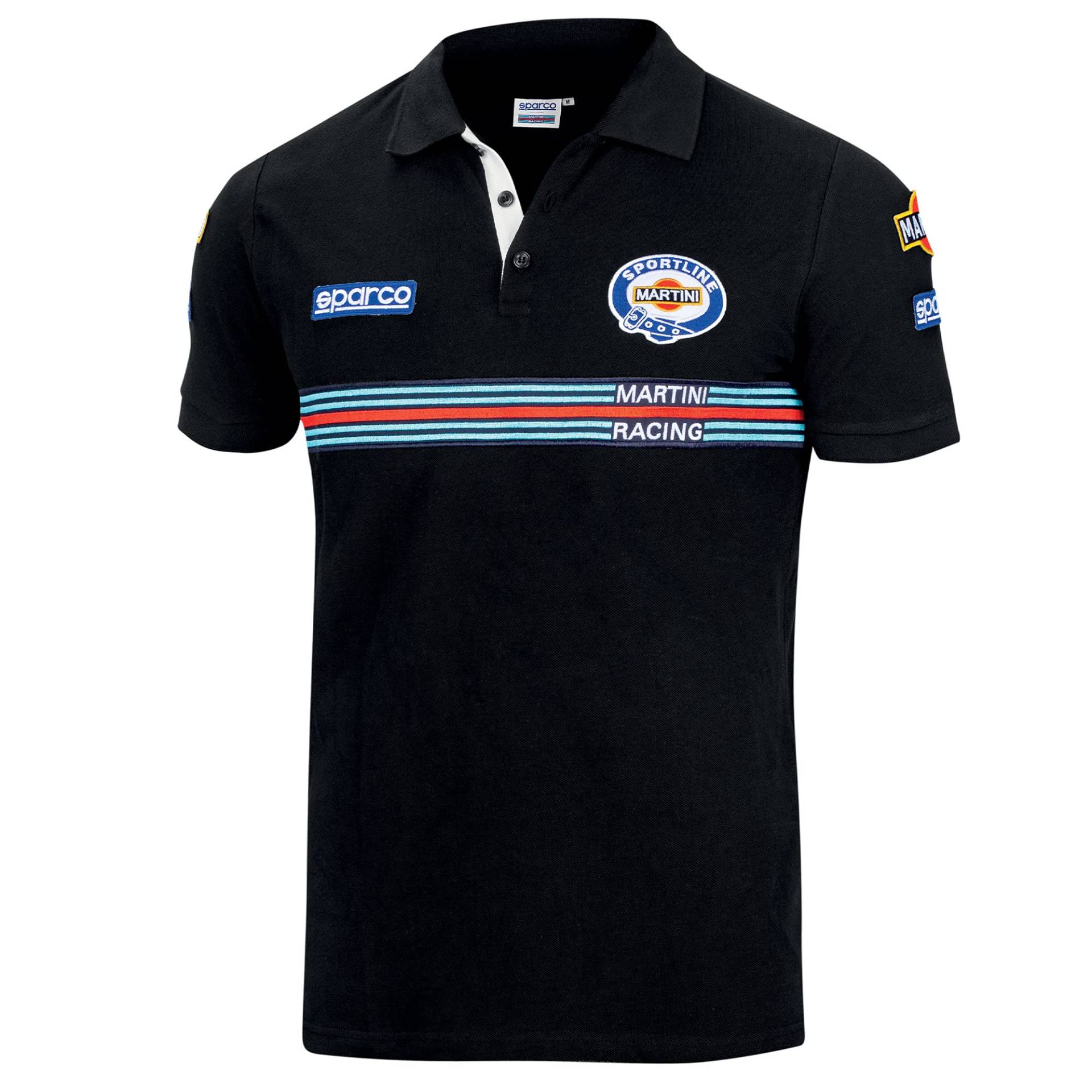 Sparco Martini Racing Poloshirt, Unisex, Erwachsene, Schwarz, XL von Sparco