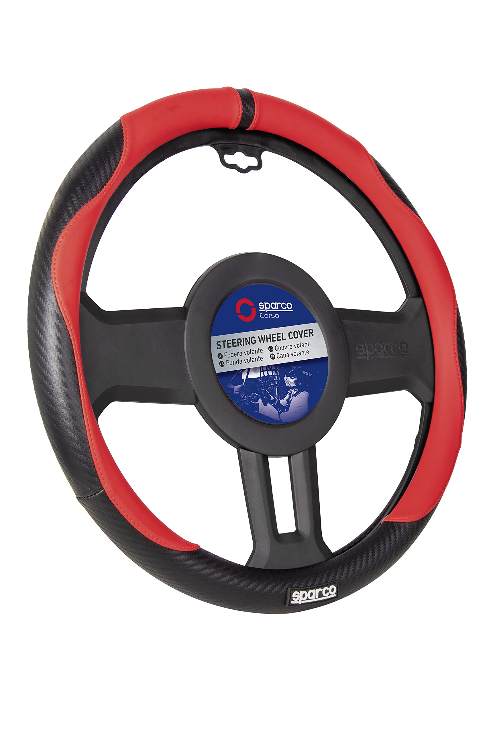 Sparco S128 Lenkradabdeckung Rot und Schwarz PVC + Gummi von Sparco