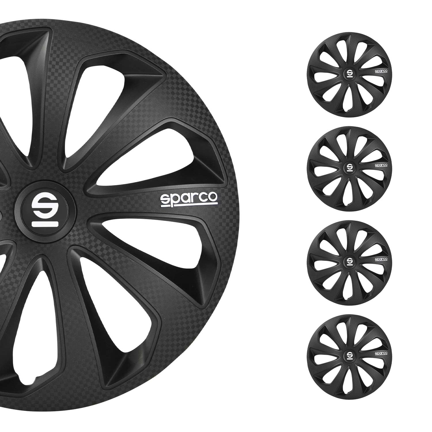 Satz Sparco Radzierblenden Sicilia 14-Zoll Schwarz/Karbon von Sparco