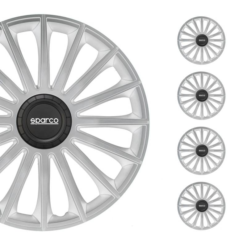 Satz Sparco Radzierblenden Treviso 14-Zoll Silber von Sparco