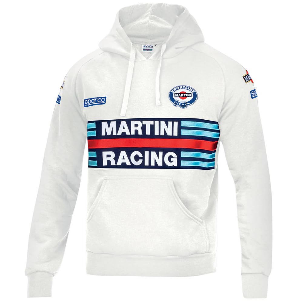 Sparco Martini Racing Sweatshirt, Weiß, Standard Unisex Erwachsene, mehrfarbig, XXL von Sparco