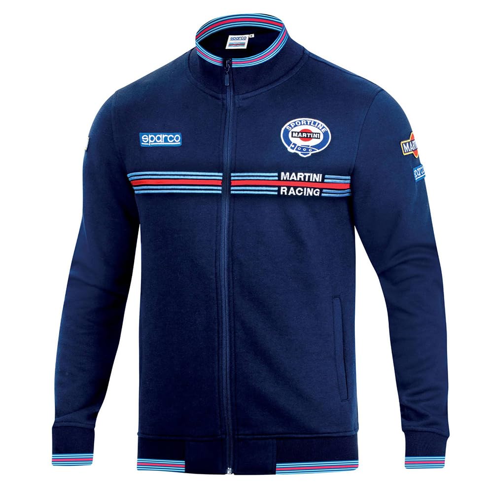 Sparco Unisex Martini Racing Sweatshirt, bunt, XX-Large, Marineblau von Sparco