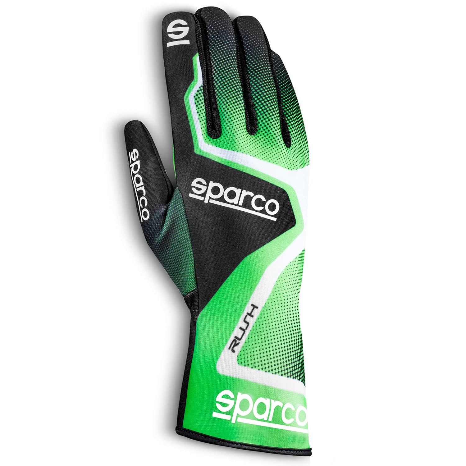 Sparco Handschuhe RUSH 2020 Größe 07 Grün/Schwarz, 40 von Sparco