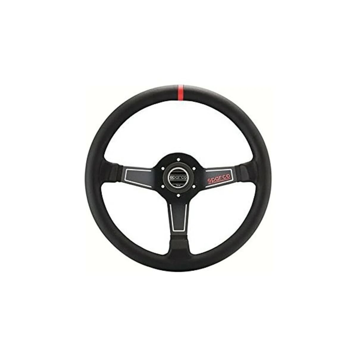 Sparco Universelles Sportlenkrad 'L575 Nero' - Schwarz Leder - Diameter 350mm SCHWARZ/ROT von Sparco