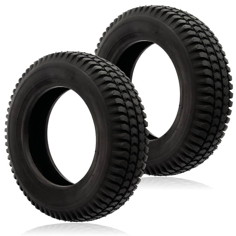 SPARES2GO Reifen 3.00x8 Pneumatischer Mobility Scooter Block Tread 300x8 3.00x8 20.3 cm Felge x 2 von Spares2go