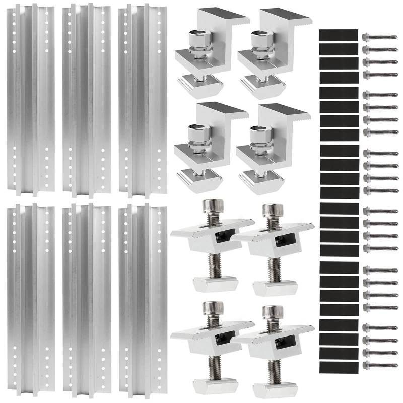 Solarmodul Halterung, PV Modul Solarpanel Halterung, Individuell Verstellbar Solarmodul Halterung Schiene, Solarmodul Halterung für Flachdach Balkon Ziegeldach (#3) von Sparklenut