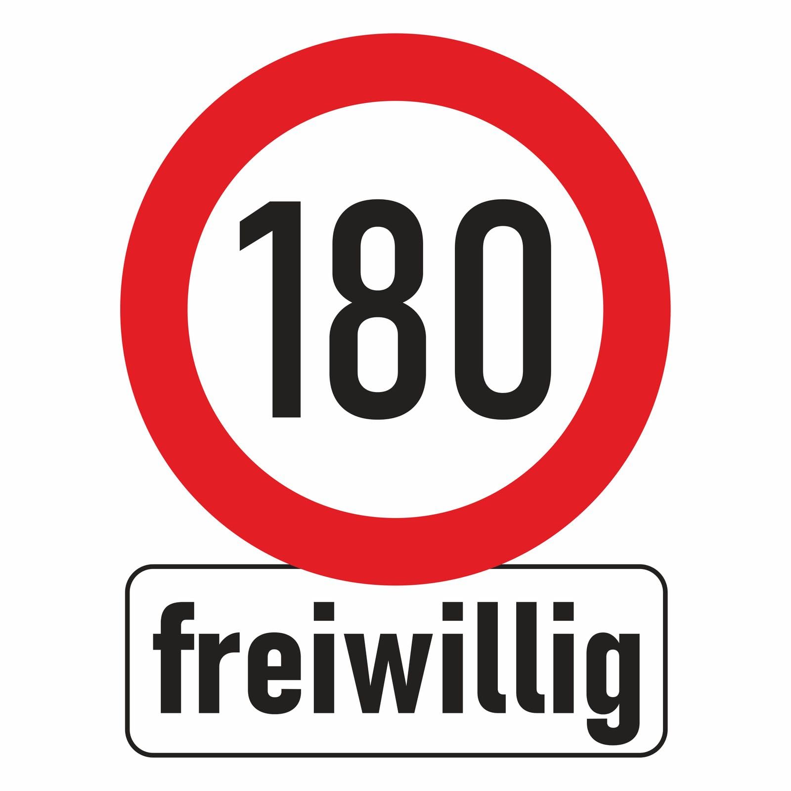 Aufkleber 180 freiwillig Wetterfest Sticker außen PVC von Spaß Kostet