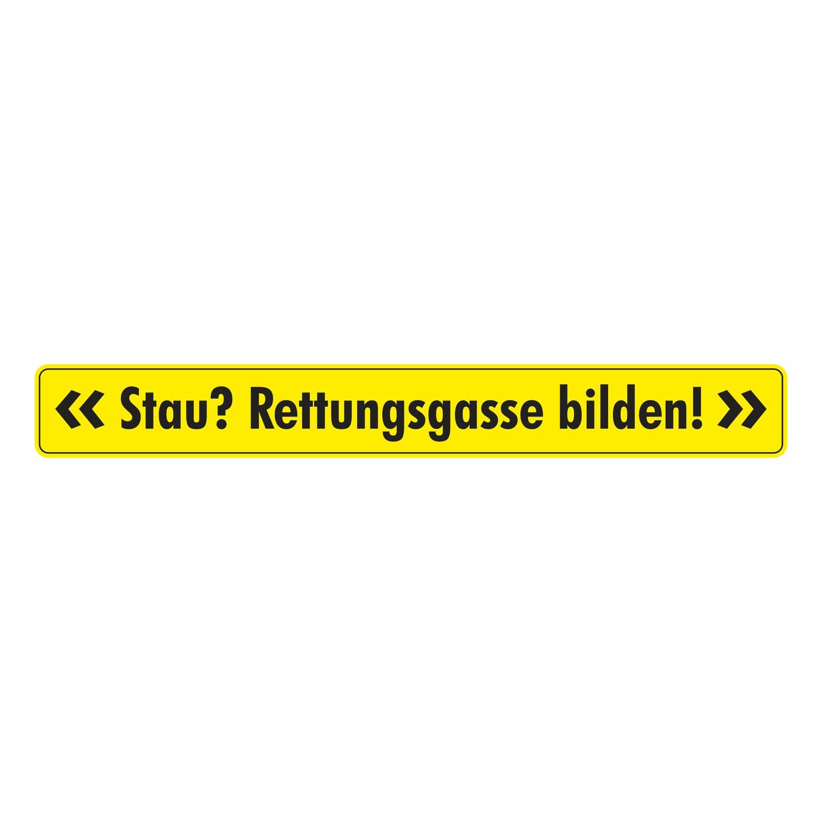 Aufkleber Wetterfest Stau Rettungsgasse bilden 40 cm oder 70 cm lang Auto pkw LKW von Spaß Kostet