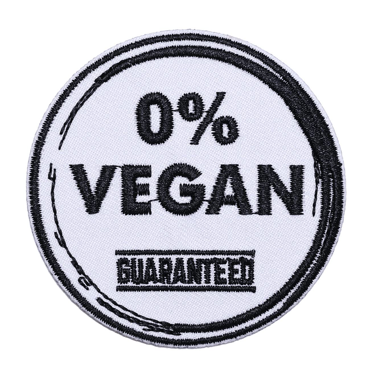 Aufnäher Aufbügler 0% VEGAN Grill Fleisch Sprüche von Spaß Kostet