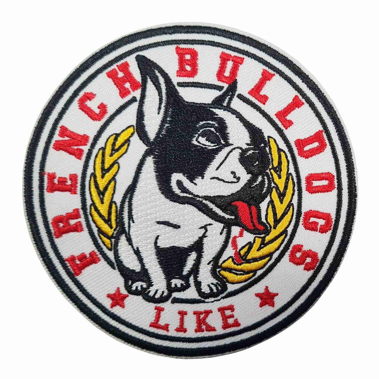 Aufnäher Aufbügler Patch French Bulldog Like Hunde Dogs französische Bulldogge von Spaß Kostet