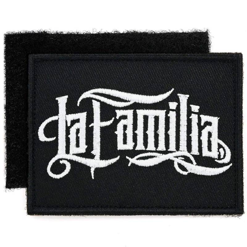 Klett Aufnäher gestickt LA Familia FCK Logo mit Patch Rückseite Gegenstück von Spaß Kostet