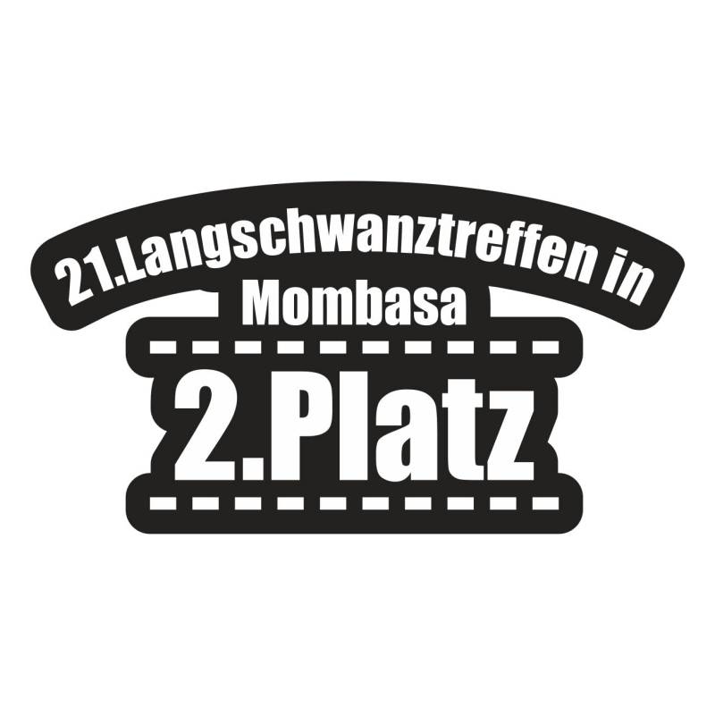 Aufkleber 2. Platz Langschwanztreffen Mombasa Fun Spass Motiv (Wetterfest) von Spaß Kostet