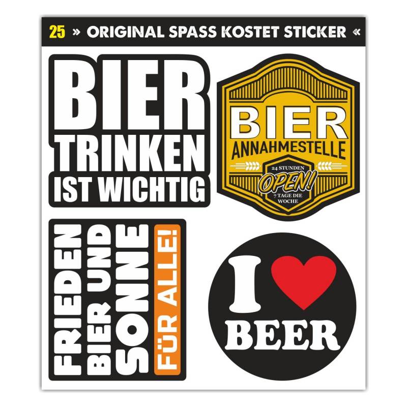 Sticker Set Bier Alkohol Sprüche Aufkleber von Spaß Kostet