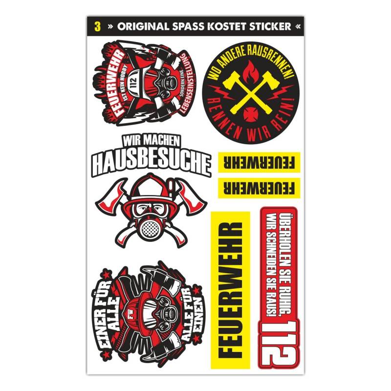 Sticker Set Feuerwehr Aufkleber von Spaß Kostet