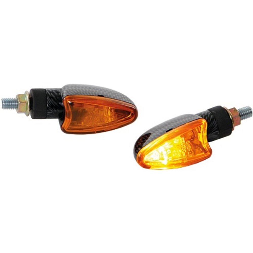 Spec-X Mini-Blinker Arrow 17 CL 1Paar glatt, Kurzarm 17mm Carbon Look Motorrad von Spec-X