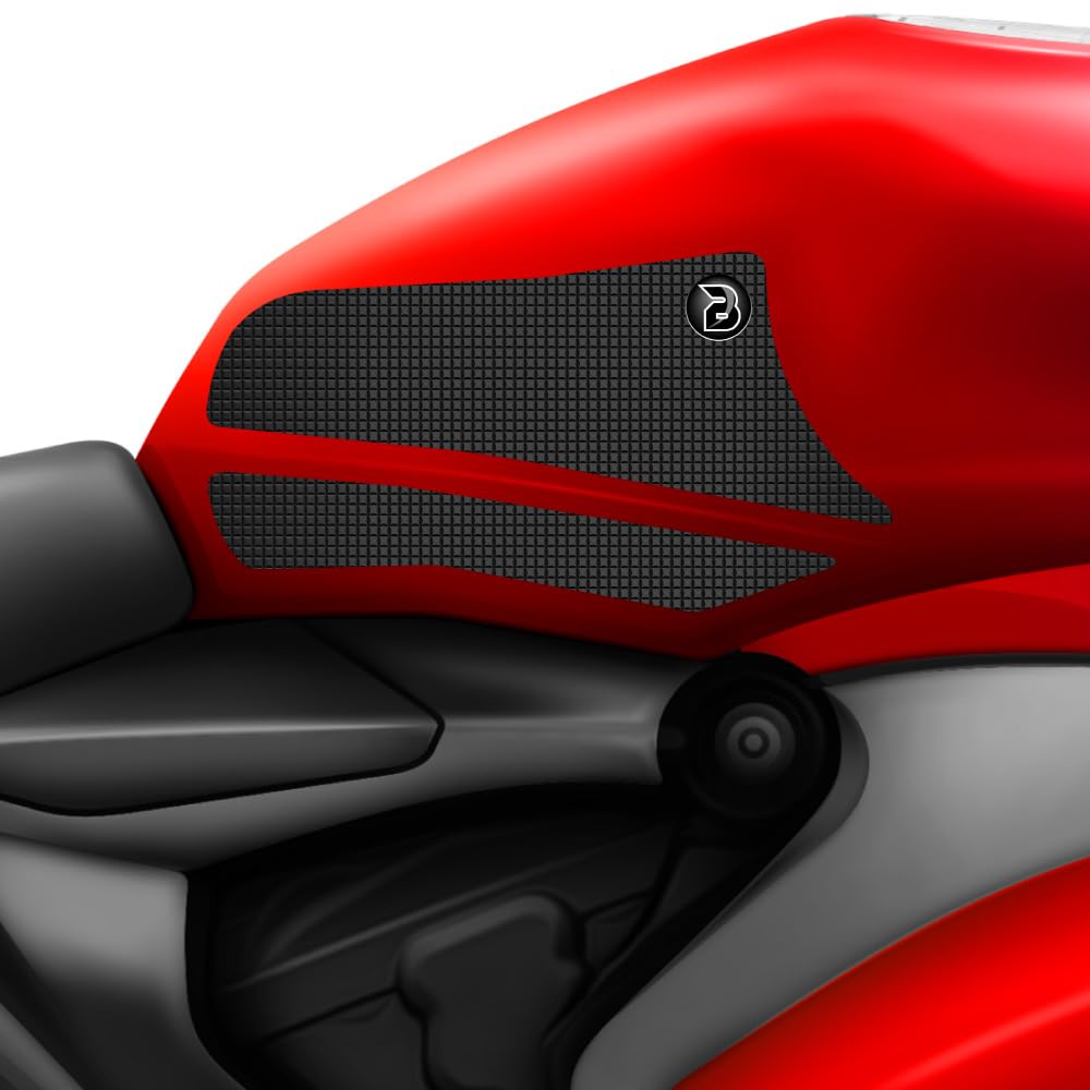 BLOQ motorrad Traktion Tank Griff Pads kompatibel mit DUCATI 959 PANIGALE (2016-2020) Tacky Grip - Schwarz von Speedo Angels