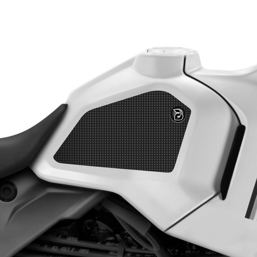 BLOQ motorrad Traktion Tank Griff Pads kompatibel mit DUCATI DESERT X (2022-) Tacky Grip - Schwarz von Speedo Angels