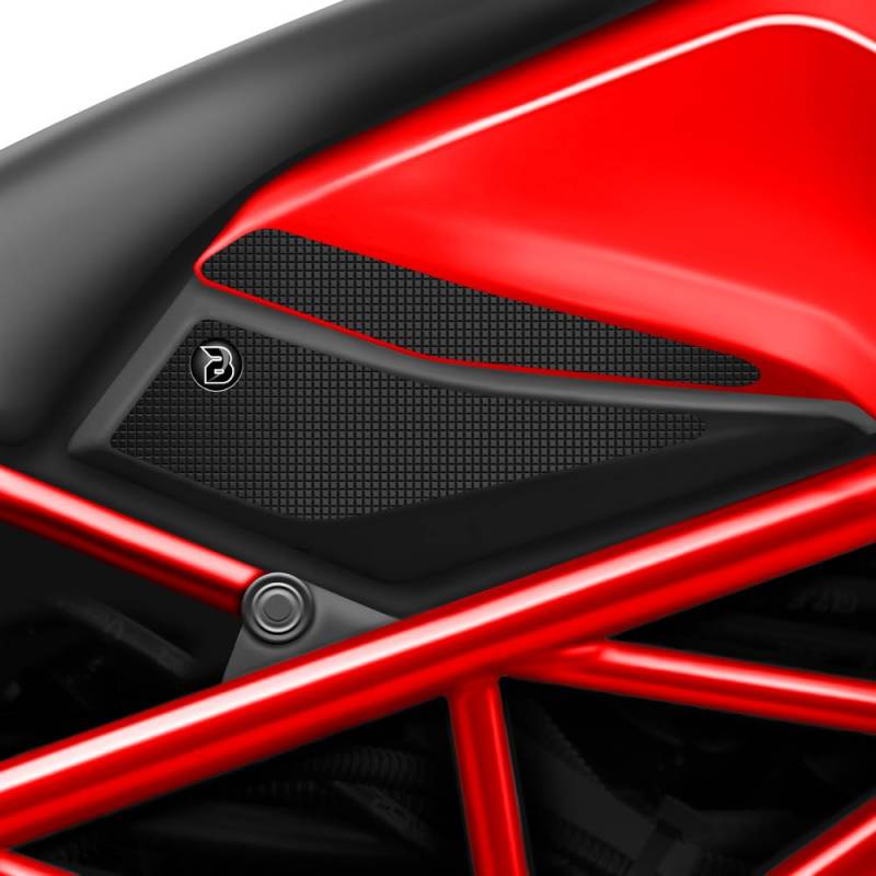 BLOQ motorrad Traktion Tank Griff Pads kompatibel mit DUCATI HYPERMOTARD 950 (2019-) Tacky Grip - Schwarz von Speedo Angels