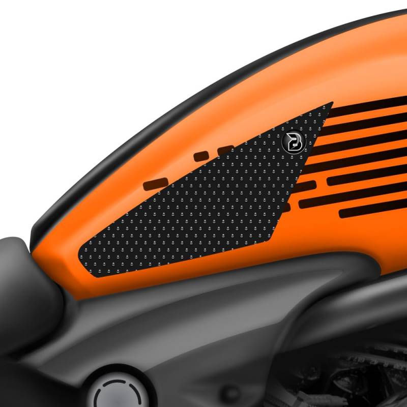 BLOQ motorrad Traktion Tank Griff Pads kompatibel mit KAWASAKI VULCAN S (2015-) - SCHWARZ von Speedo Angels