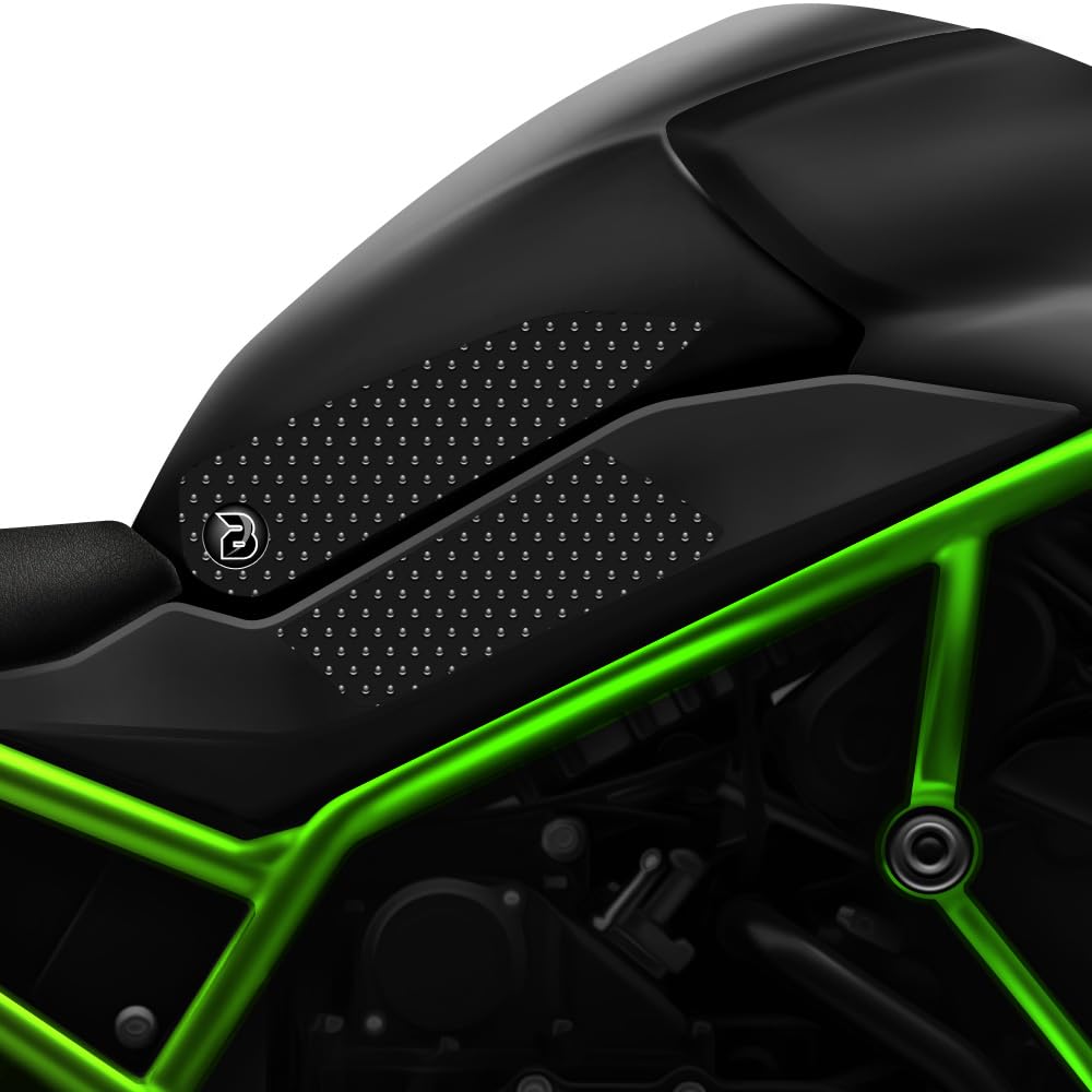 BLOQ motorrad Traktion Tank Griff Pads kompatibel mit KAWASAKI Z H2 (2020-) - SCHWARZ von Speedo Angels