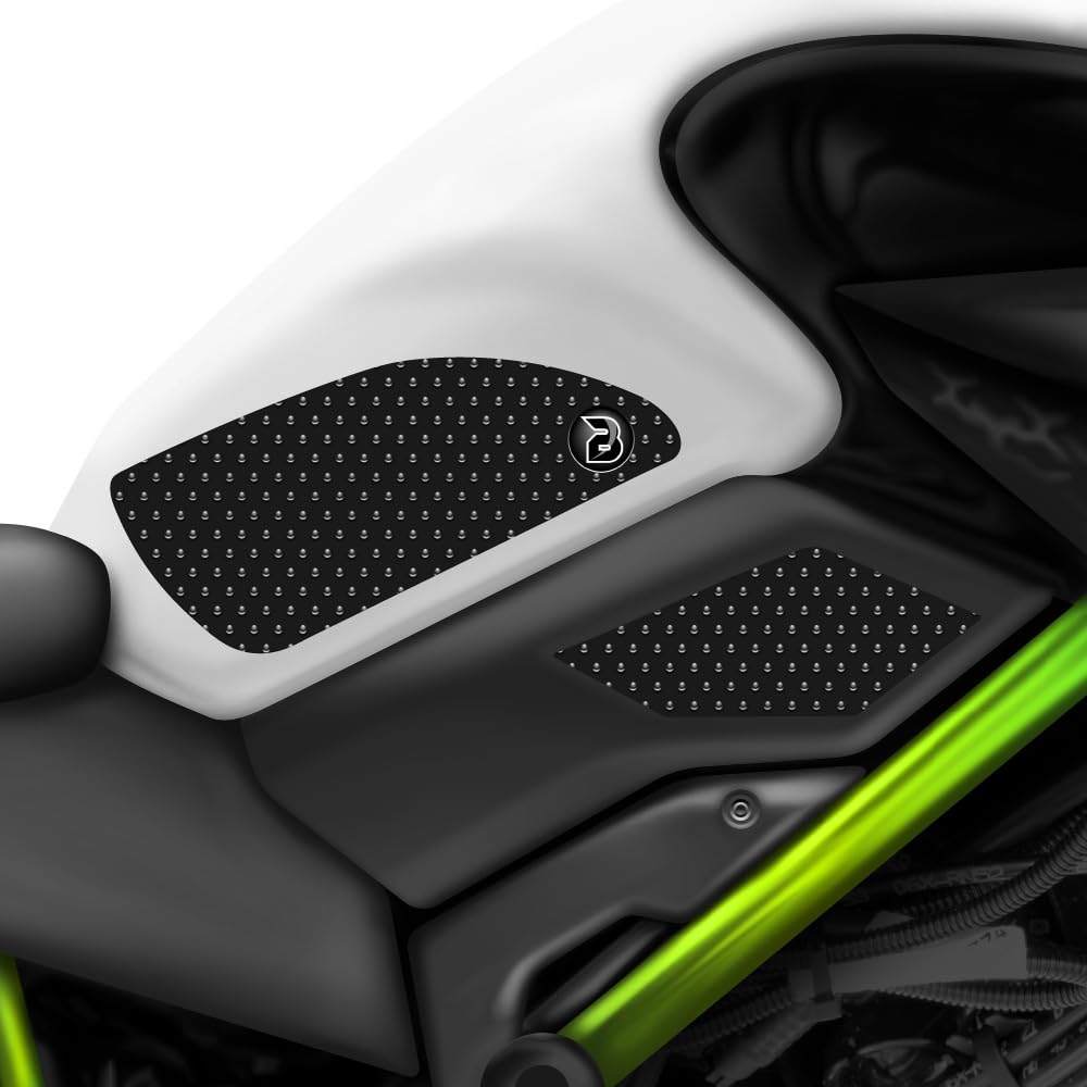 BLOQ motorrad Traktion Tank Griff Pads kompatibel mit KAWASAKI Z900 (2017-) - SCHWARZ von Speedo Angels