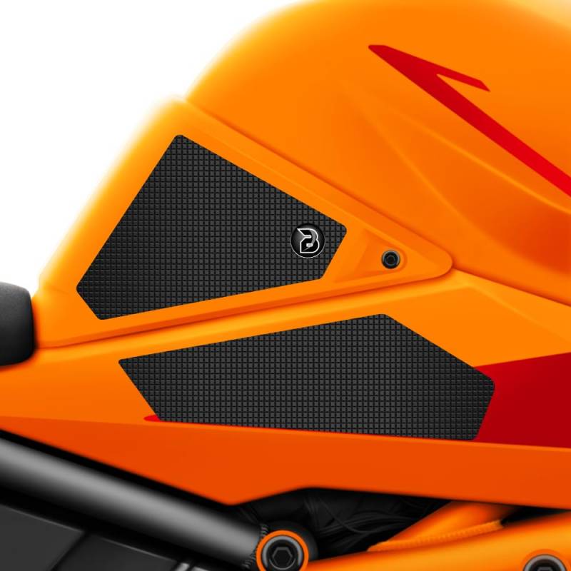 BLOQ motorrad Traktion Tank Griff Pads kompatibel mit KTM 1390 SUPER DUKE R (2023-) Tacky Grip - Schwarz von Speedo Angels