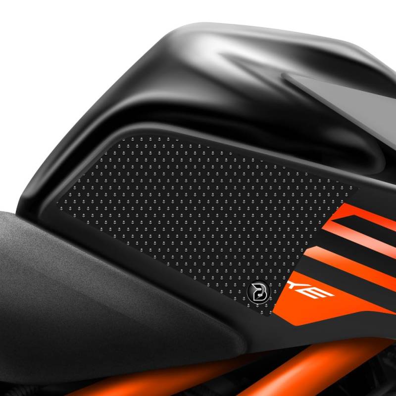 BLOQ motorrad Traktion Tank Griff Pads kompatibel mit KTM DUKE 125 (2017-2023) - SCHWARZ von Speedo Angels