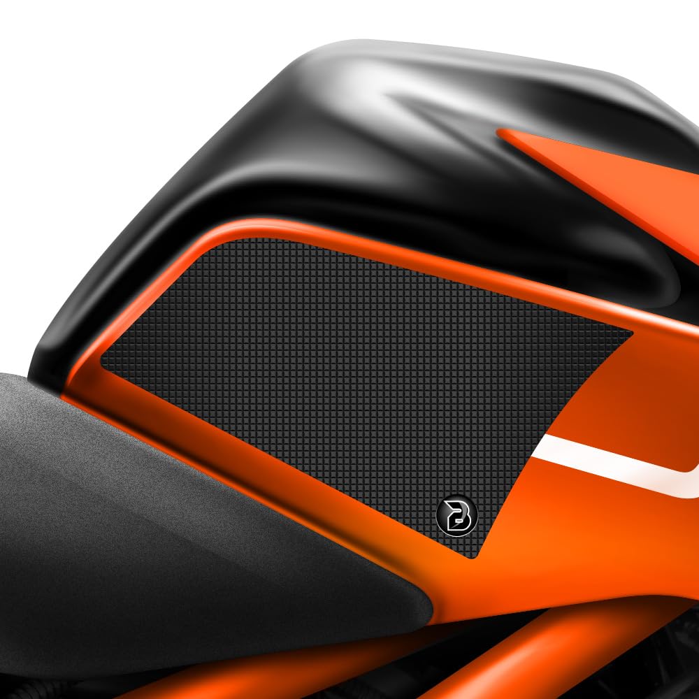 BLOQ motorrad Traktion Tank Griff Pads kompatibel mit KTM DUKE 390 (2017-2023) Tacky Grip - Schwarz von Speedo Angels