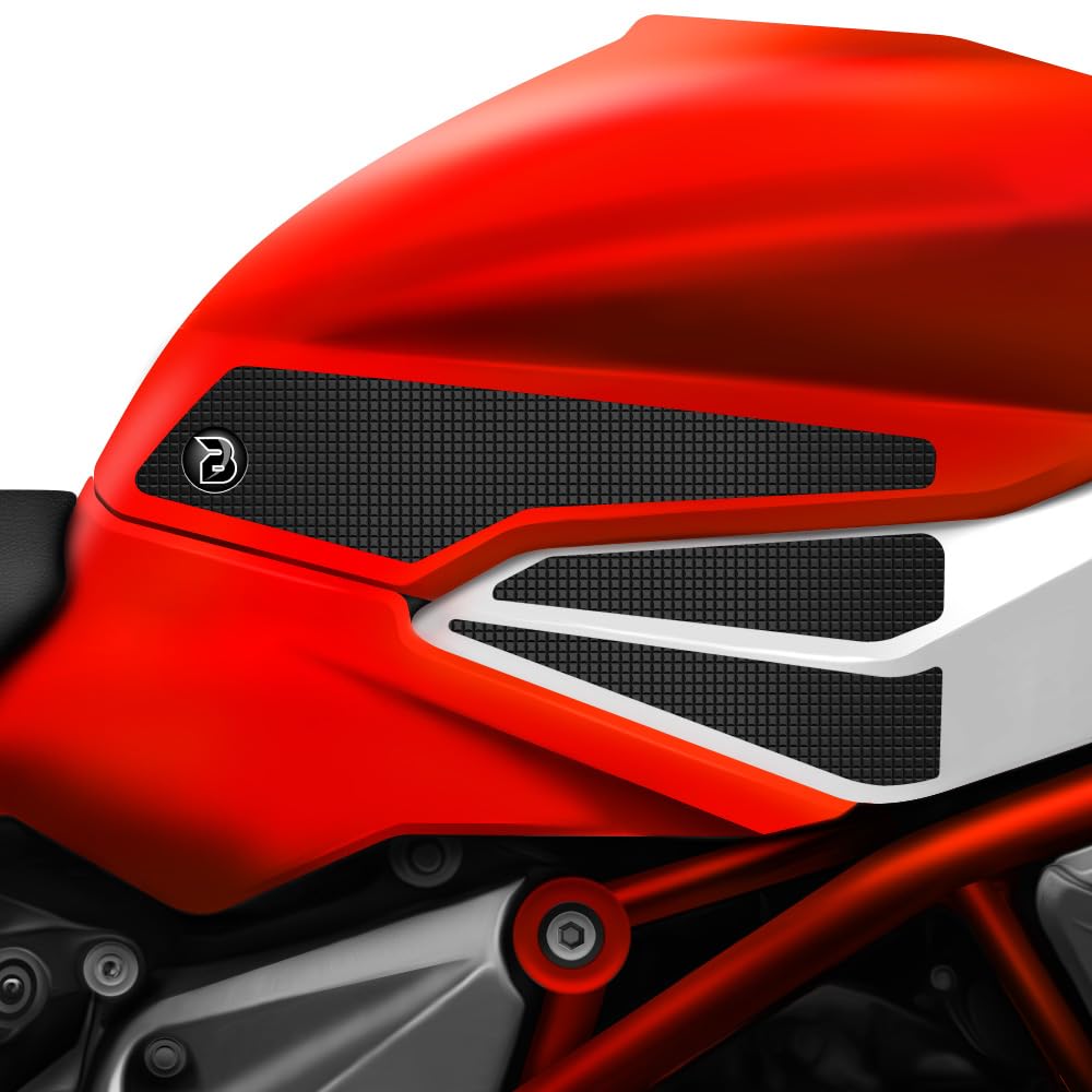 BLOQ motorrad Traktion Tank Griff Pads kompatibel mit MV AGUSTA F3 (2012-) Tacky Grip - Schwarz von Speedo Angels