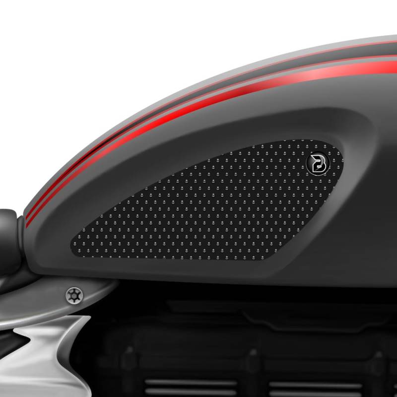 BLOQ motorrad Traktion Tank Griff Pads kompatibel mit TRIUMPH ROCKET 3 (2020-) - SCHWARZ von Speedo Angels