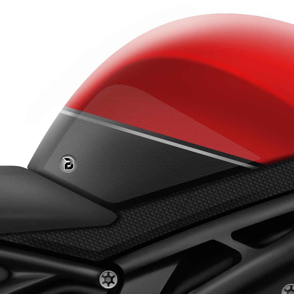 BLOQ motorrad Traktion Tank Griff Pads kompatibel mit TRIUMPH SPEED TRIPLE 1200 RS (2021-) PREMIUM - Klar von Speedo Angels