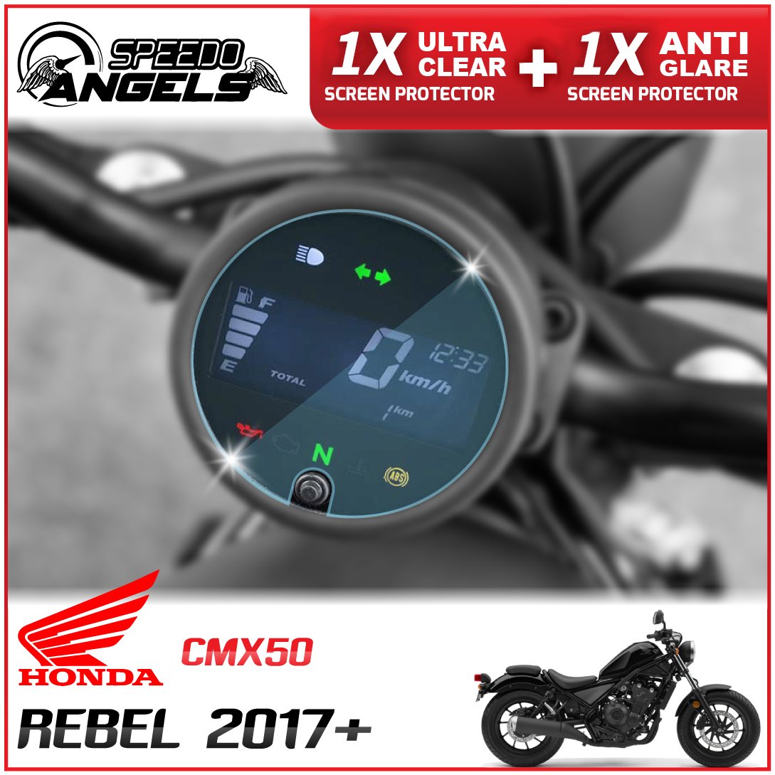 Speedo Angels Displayschutzfolie Tachoschutzfolie kompatibel mit HONDA REBEL CMX500 (2017-) - 1x Ultra Klar & 1x Entspiegelt von Speedo Angels