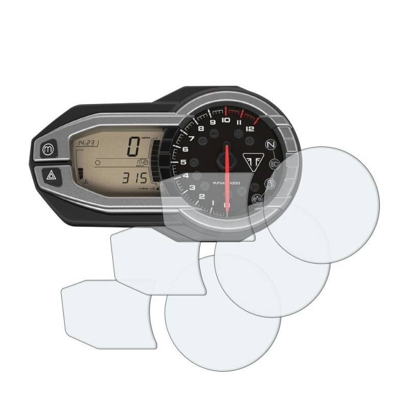 Tiger 1200 Explorer 2012-2016 Displayschutzfolie Tachoschutzfolie: 3 x Ultra Klar von Speedo Angels