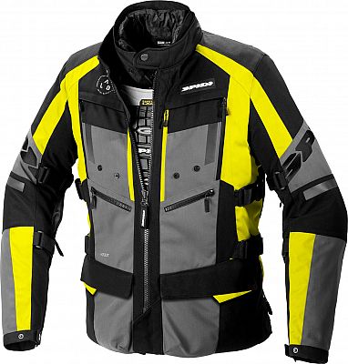 Spidi 4 Season Evo, Textiljacke H2Out - Schwarz/Grau/Neon-Gelb - 3XL von Spidi