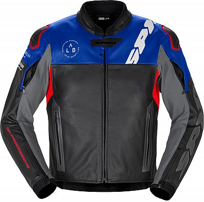 Spidi DP-Progressive, Lederjacke - Schwarz/Blau/Rot/Weiß/Grau - 46 von Spidi