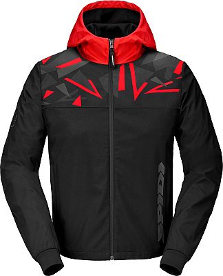 Spidi Hoodie Evo Sport, Textiljacke - Schwarz/Rot/Grau - S von Spidi