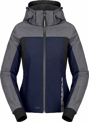 Spidi Hoodie II, Textiljacke H2Out Damen - Dunkelblau/Silber/Schwarz - M von Spidi