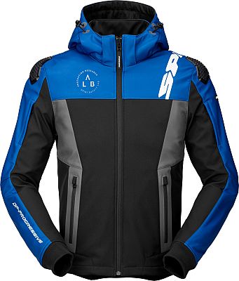 Spidi Hoodie Warrior, Textiljacke - Blau/Schwarz/Grau - XXL von Spidi